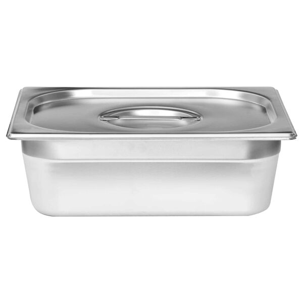 vidaXL Plats de R&eacute;chaud Argent&eacute; Acier inoxydable