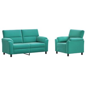 vidaXL Ensemble de Canap&eacute;s 2 pcs Turquoise Velours