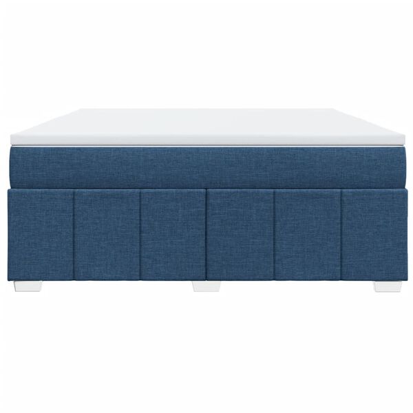 vidaXL Sommier &agrave; lattes de lit avec matelas Bleu 180x200 cm Tissu