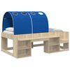 vidaXL Cadre de lit avec tunnel avec &eacute;tag&egrave;re 3 pc Ch&ecirc;ne Sonoma et bleu