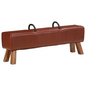 vidaXL Banc cheval d'ar&ccedil;on vintage Cuir v&eacute;ritable de ch&egrave;vre