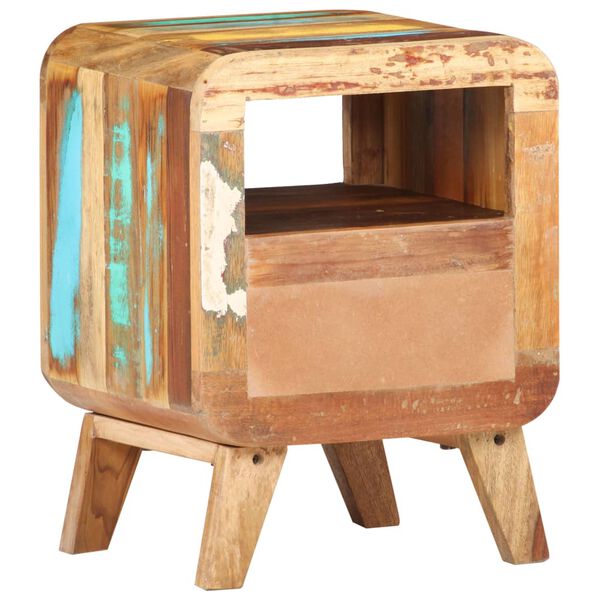 vidaXL Table de chevet 30x30x41 cm Bois de r&eacute;cup&eacute;ration massif