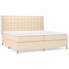 vidaXL Sommier &agrave; lattes de lit avec matelas Cr&egrave;me 200x200 cm Tissu