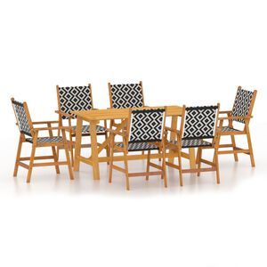 vidaXL Ensemble &agrave; manger de jardin 7 pcs Bois d'acacia solide