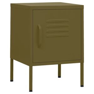 vidaXL Table de chevet Vert olive 35x35x51 cm Acier