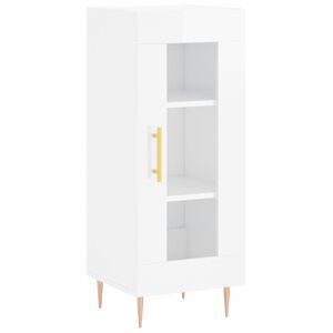 vidaXL Buffet Blanc brillant 34,5x34x90 cm Bois d'ing&eacute;nierie