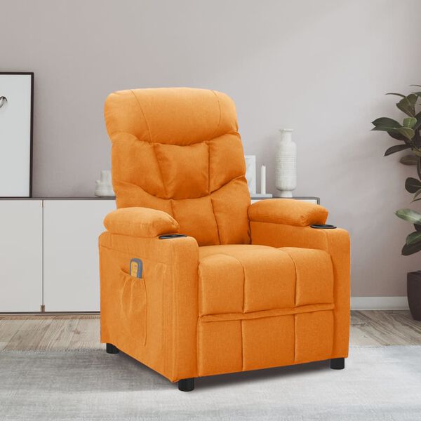 vidaXL Fauteuil de massage Jaune Tissu