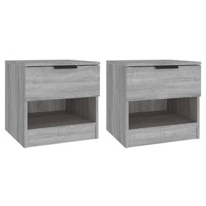 vidaXL Tables de chevet 2 pcs Sonoma gris Bois d'ing&eacute;nierie