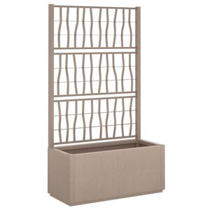vidaXL Jardini&egrave;re avec treillis marron clair 80x36x140 cm PP