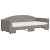 vidaXL Lit de jour avec gigogne et matelas taupe 90x200 cm tissu