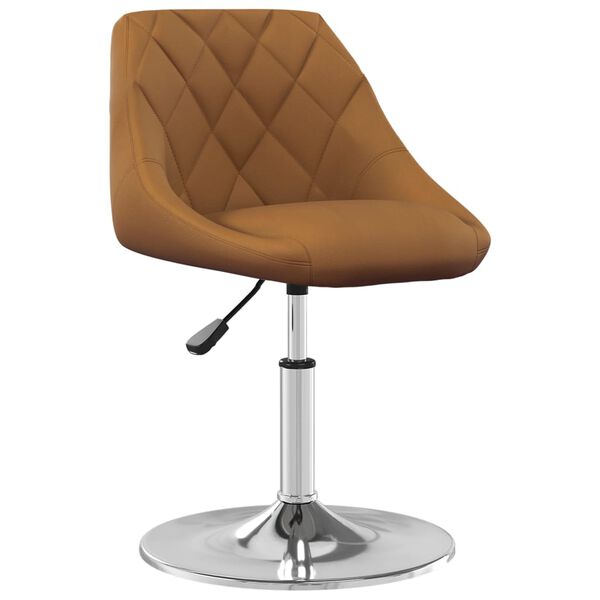 vidaXL Chaises &agrave; manger pivotantes lot de 4 Marron Velours