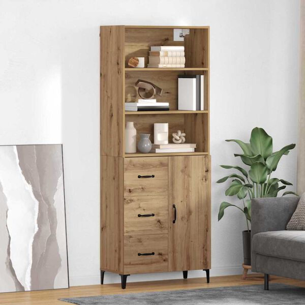 vidaXL Haut Armoire avec tiroir Ch&ecirc;ne artisanal 69,5 x 34 x 180 cm