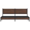vidaXL Cadre de lit en m&eacute;tal sans matelas ch&ecirc;ne marron 193x203 cm