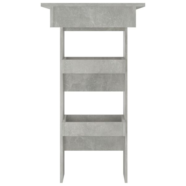 vidaXL Table de bar murale Gris Béton 102x45x103,5cm Bois d'ingénierie