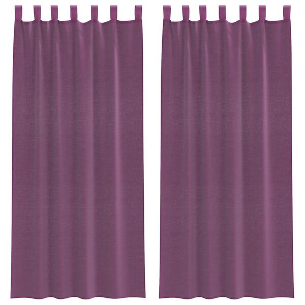 vidaXL Rideaux en voile avec boucles 2 pcs violet 140x225 cm