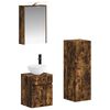 vidaXL Ensemble de mobilier de salle de bain 4 pcs Ch&ecirc;ne fum&eacute;