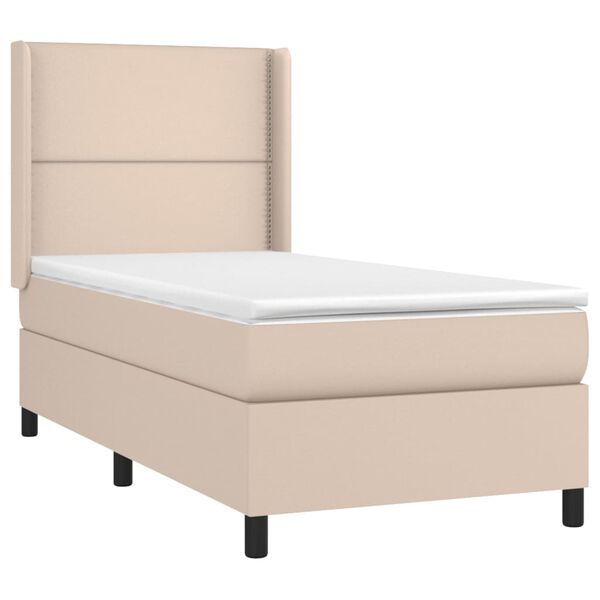 vidaXL Sommier &agrave; lattes de lit matelas LED Cappuccino 90x200cm