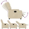vidaXL Fauteuil inclinable &eacute;lectrique Cr&egrave;me Tissu