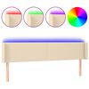 vidaXL T&ecirc;te de lit &agrave; LED Cr&egrave;me 203x16x78/88 cm Tissu