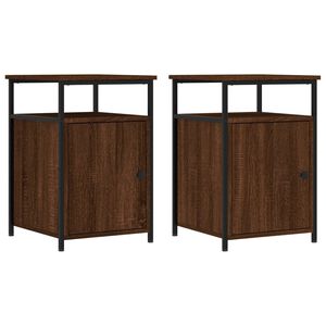 vidaXL Tables de chevet 2pcs Ch&ecirc;ne marron 40x42x60cm Bois d'ing&eacute;nierie