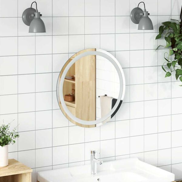 vidaXL Miroir de salle de bain &agrave; LED 50 cm rond