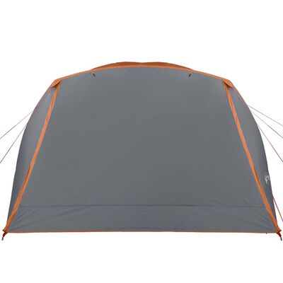 vidaXL Tente familiale et porche 6 personnes gris orange imperméable