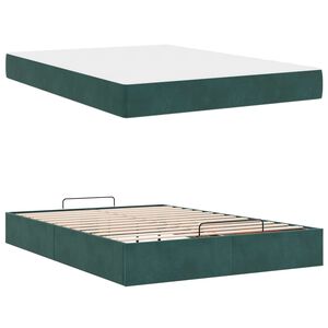 vidaXL Cadre de lit avec matelas avec matelas 2 pcs Vert Velours