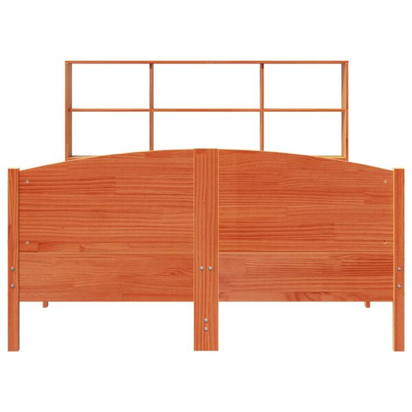 vidaXL Lit biblioth&egrave;que sans matelas cire marron 150x200 cm pin massif