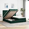 vidaXL Cadre de lit ottoman avec matelas vert fonc&eacute; 160x200 cm velours