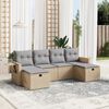 vidaXL Salon de jardin avec coussins 6pcs m&eacute;lange beige r&eacute;sine tress&eacute;e