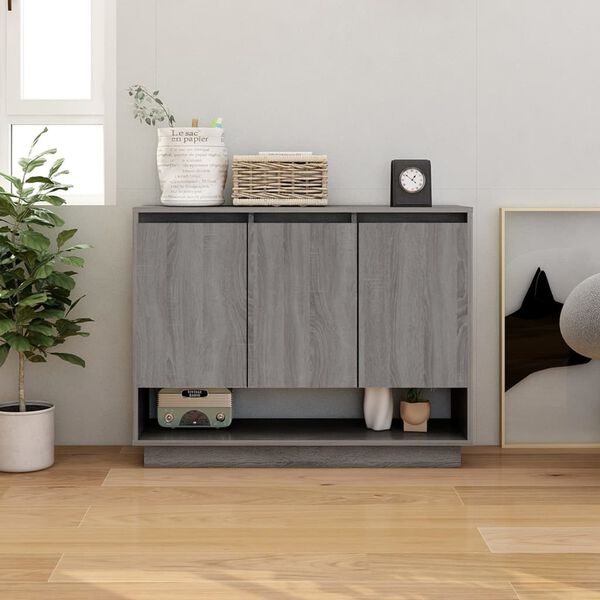 vidaXL Buffet Sonoma gris 97x31x75 cm Bois d'ing&eacute;nierie