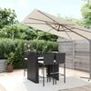 vidaXL Ensemble de bar de jardin 5 pcs avec coussins noir poly rotin