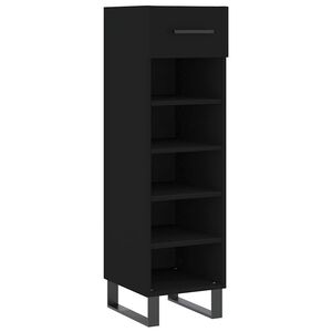 vidaXL Armoire &agrave; chaussures noir 30x35x105 cm bois d'ing&eacute;nierie