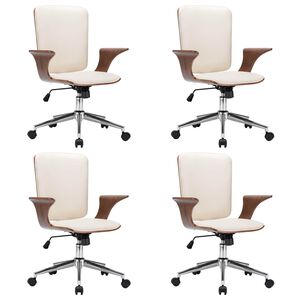 vidaXL Chaises de bureau pivotantes avec appui-t&ecirc;te 4 pc Simili cuir