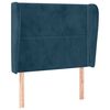 vidaXL T&ecirc;te de lit avec oreilles Bleu fonc&eacute; 103x23x118/128 cm Velours