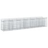 vidaXL Lit sur&eacute;lev&eacute; gabion 2 pcs Argent&eacute; 300 x 50 x 60 cm