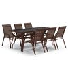 vidaXL Ensemble &agrave; manger de jardin 7 pcs Marron et noir