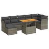 vidaXL Salon de jardin 8 pcs avec coussins gris r&eacute;sine tress&eacute;e