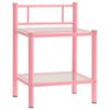 vidaXL Table de chevet Rose/transparent 45x34,5x60,5 cm M&eacute;tal et verre