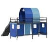 vidaXL Lit mezzanine pour enfants Noir et Bleu 99,5 x 190 cm M&eacute;tал