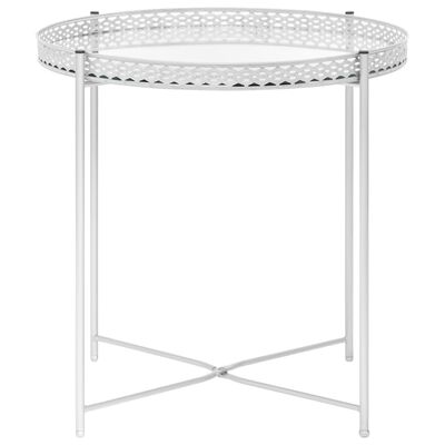 vidaXL Table d'appoint Argenté 40x40x41 cm Verre
