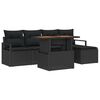 vidaXL Ensemble de canap&eacute; de jardin 6 pc Noir polyrotin