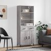 vidaXL Buffet haut Sonoma gris 69,5x34x180 cm Bois d'ing&eacute;nierie