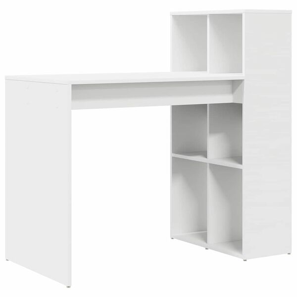 vidaXL Bureau avec étagère Blanc 108 x 55 x 103,5 cm Bois d'ingénierie