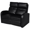 vidaXL Fauteuil inclinable 2 places en similicuir noir