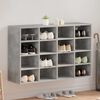 vidaXL Cabinet &agrave; chaussures avec &eacute;tag&egrave;re Gris b&eacute;ton 103 x 30 x 67 cm