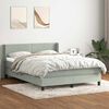 vidaXL Sommier &agrave; lattes de lit et matelas gris clair 160x220cm velours