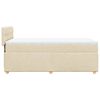vidaXL Sommier &agrave; lattes de lit avec matelas Cr&egrave;me 100x200 cm Tissu