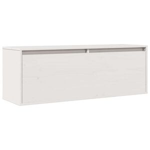 vidaXL Armoire murale Blanc 100x30x35 cm Bois de pin massif