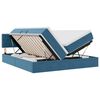 vidaXL Lit de rangement LED avec matelas Bleu fonc&eacute; 200 x 200 cm